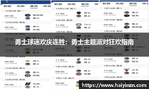 勇士球迷欢庆连胜：勇士主题派对狂欢指南